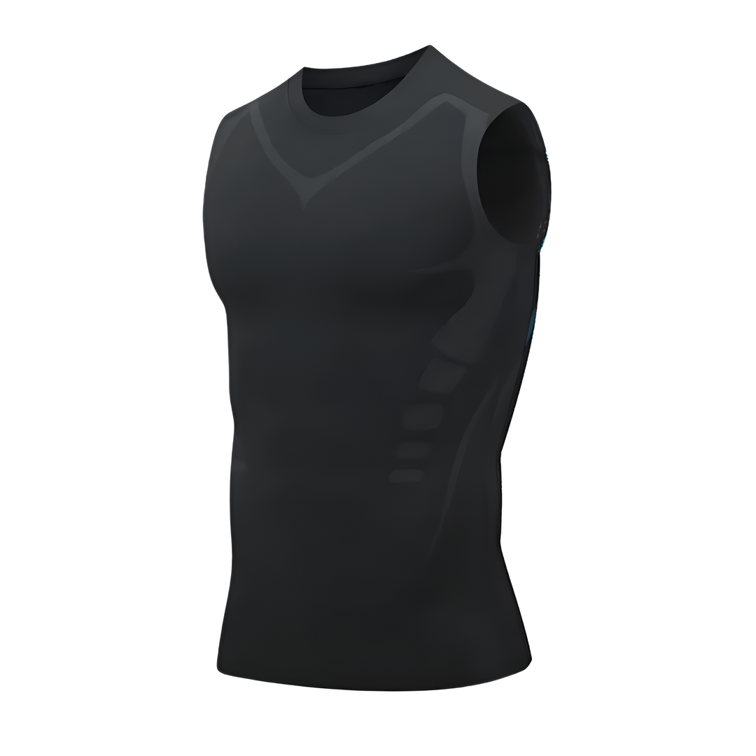 Athletic men's compression vest. Slimming chest & core support, posture corrector. Ideal for workouts.