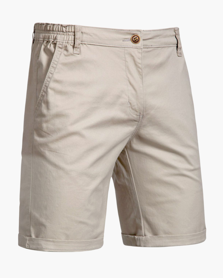 Men's smart casual chino shorts, tailored fit. Versatile summer essential for everyday and warm weather style.