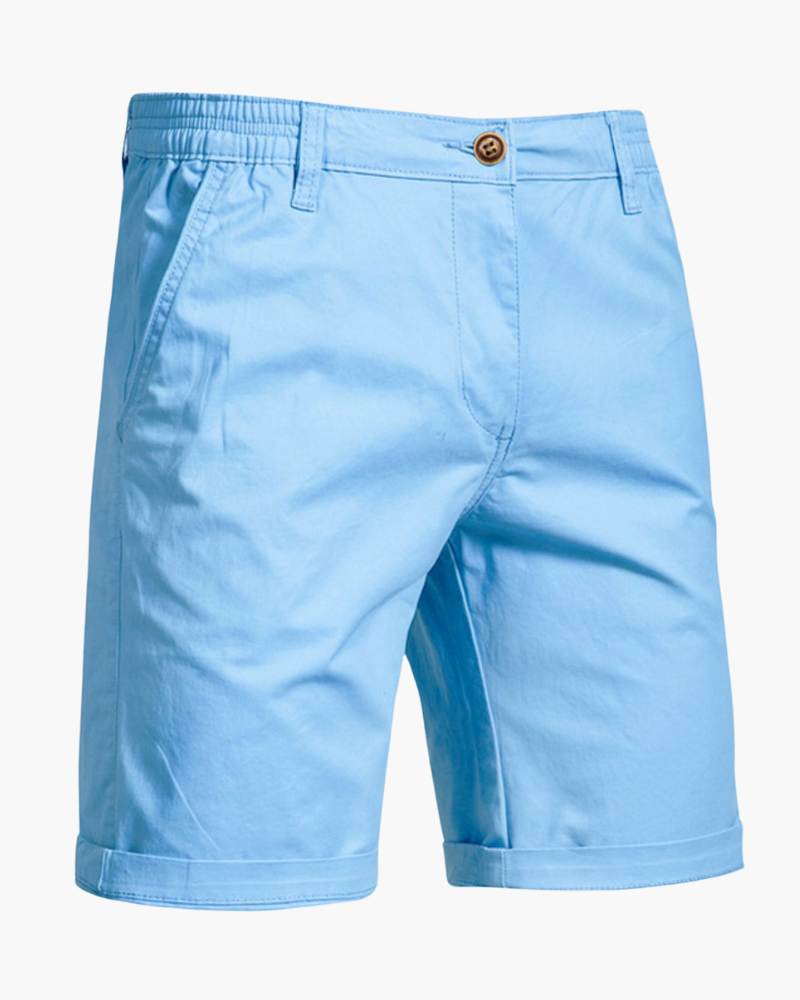 Collection of men's smart casual chino shorts in various colors, perfect for versatile summer & warm weather styling.
