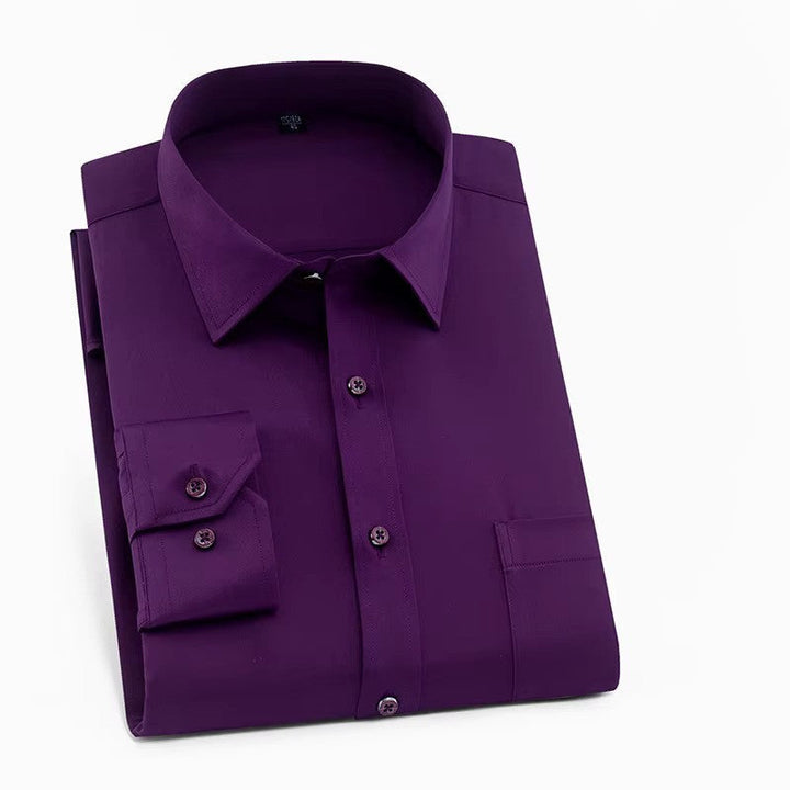 Versatile men's long sleeve business shirt, easily styled for smart casual or formal office wear.