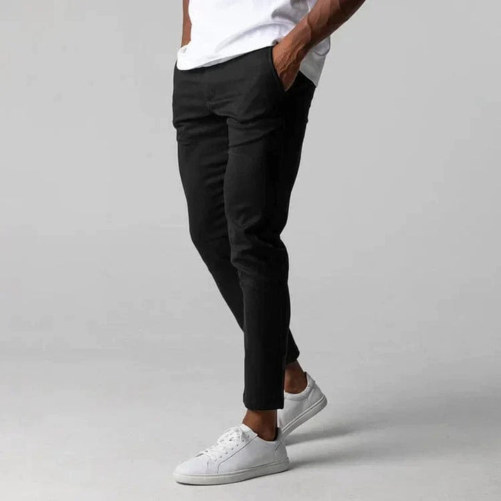Stylish men's versatile stretch chino pants, great for everyday fashion & comfort. Modern slim fit design.