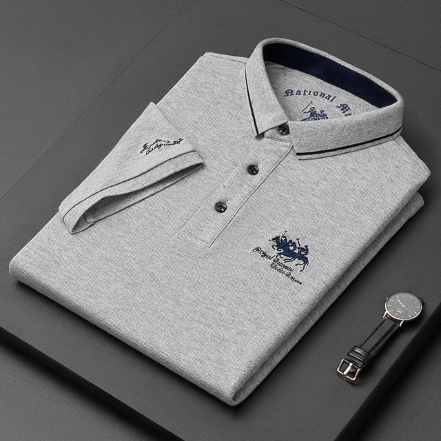Henry men's polo: a stylish embroidered shirt, short sleeve, perfect for modern classic summer fashion.