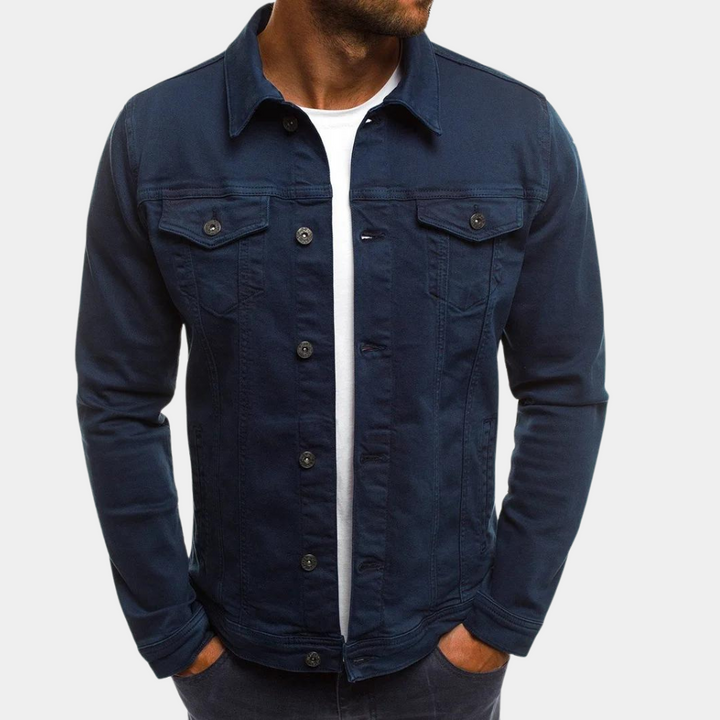 Full view of a men's long sleeve button-down shirt, showcasing its classic fit and stylish design for men's fashion.