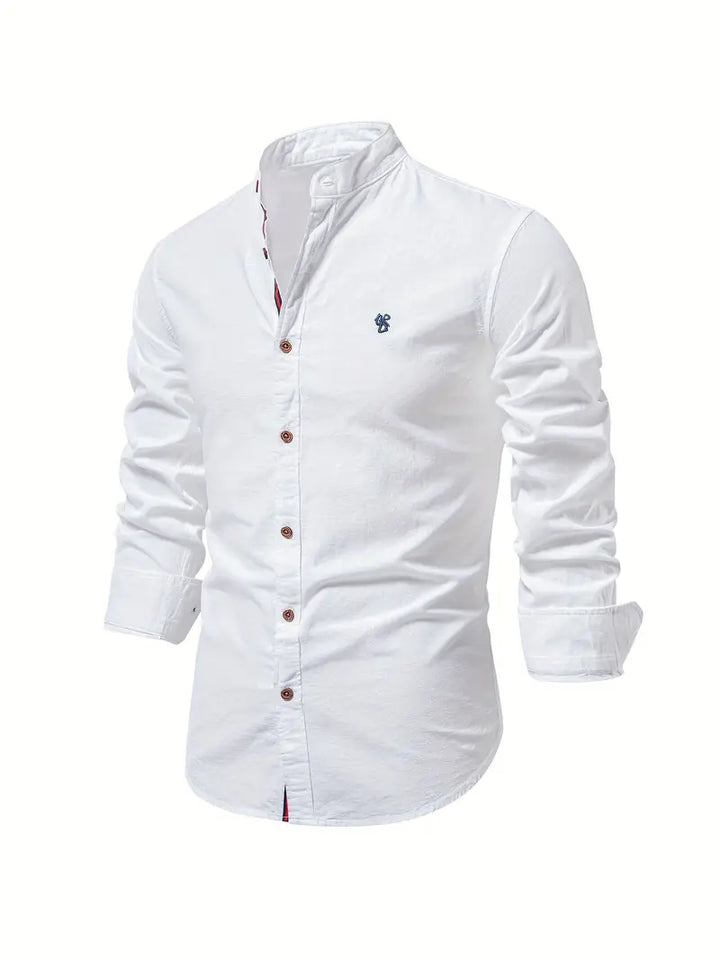Comfortable Leon men's long-sleeve button-up shirt, perfect for spring casual wear or a smart fashion look.