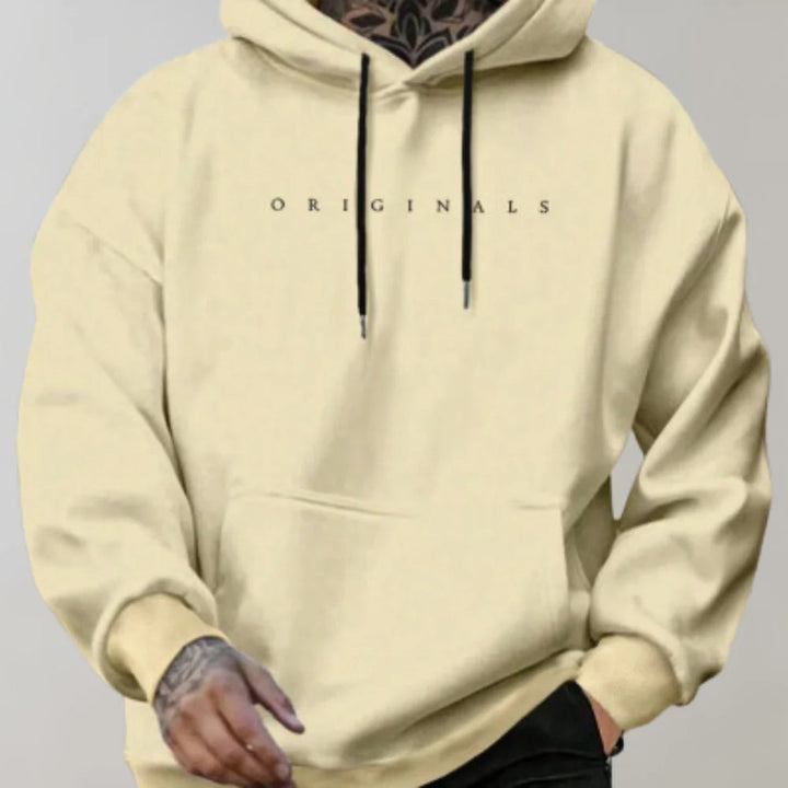 Men's stylish oversized hoodie, comfortable pullover with adjustable hood & patch pocket. Ideal for casual street style.