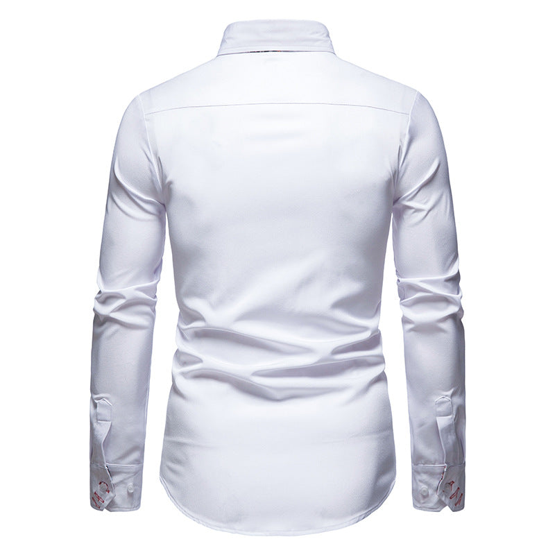 Men's Arvid slim fit long sleeve dress shirt, offering a professional, stylish, and versatile men's apparel choice.