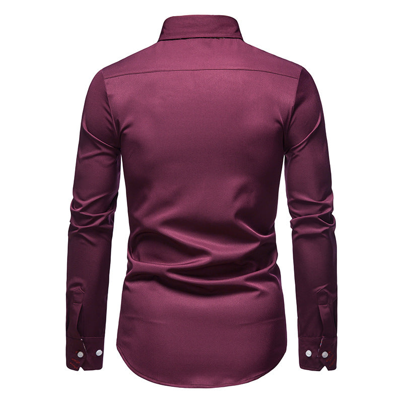 Arvid men's dress shirt: a stylish slim fit long sleeve piece for a polished, professional, and refined modern look.