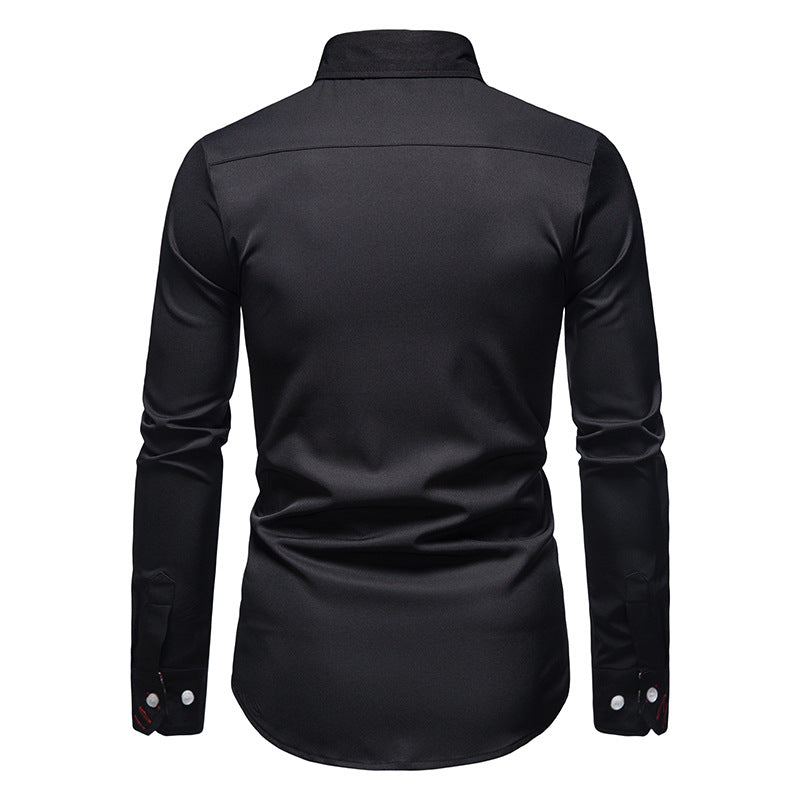 Modern men's fashion: stylish slim fit long sleeve dress shirt, a smart casual, professional, and versatile essential.