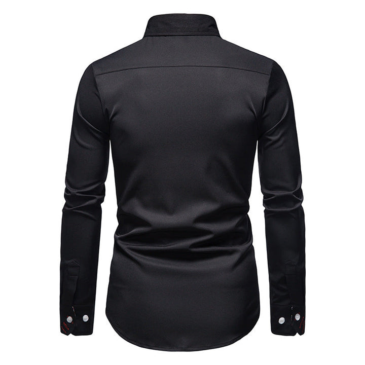Modern men's fashion: stylish slim fit long sleeve dress shirt, a smart casual, professional, and versatile essential.