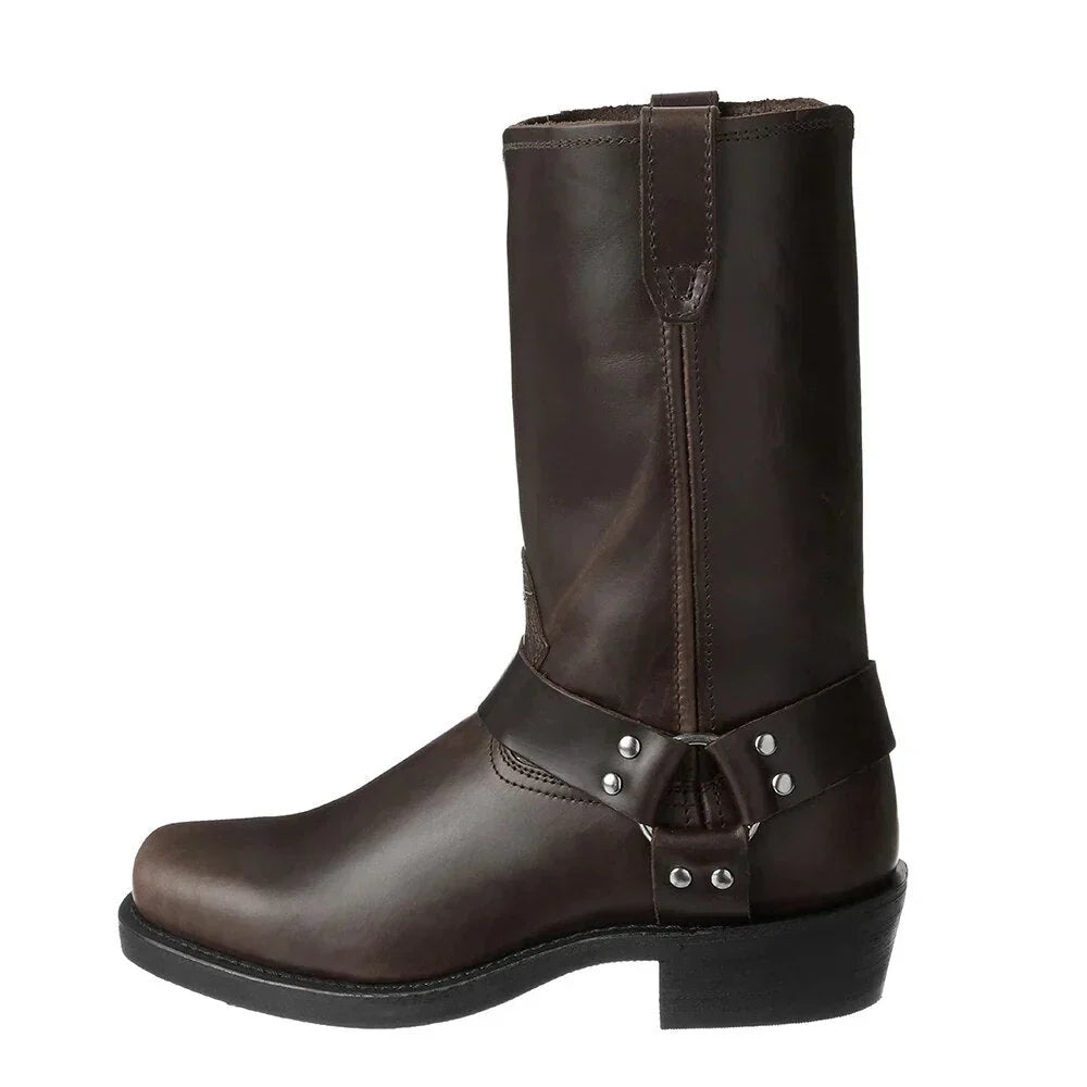 Stylish men's waterproof cowboy boots. Durable, comfortable, rugged Western footwear for any adventure or outdoor activity.