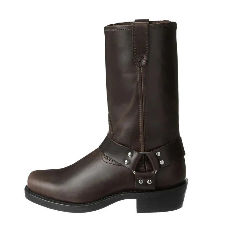 Stylish men's waterproof cowboy boots. Durable, comfortable, rugged Western footwear for any adventure or outdoor activity.