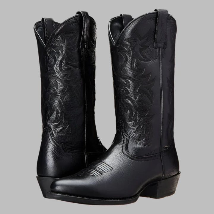 Versatile pull-on men's cowboy ankle boots, ideal for spring & autumn; combines western style with fashion footwear.