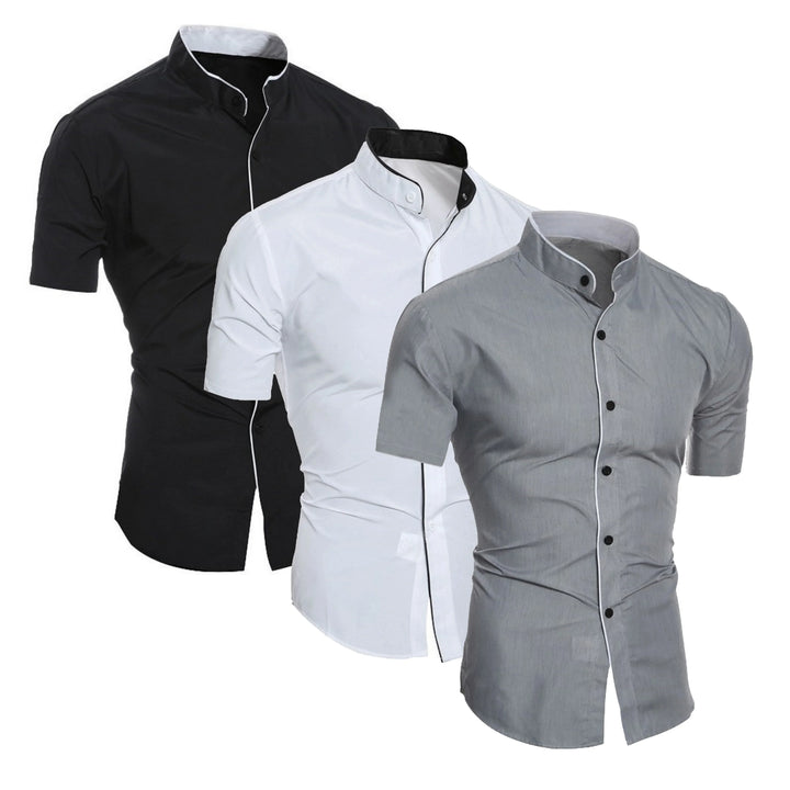 Tight fit men's short sleeve button up shirt. A modern, stylish and versatile shirt for everyday wear.