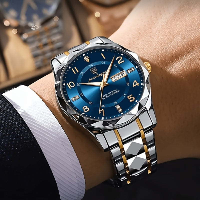 Elegant men's titanium sports watch, a stylish dual display accessory for active men.