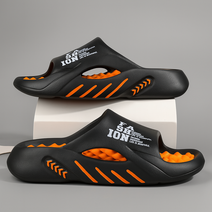 Men's beach & casual slide sandals offering ultra-comfort, balanced support, and a non-slip design.