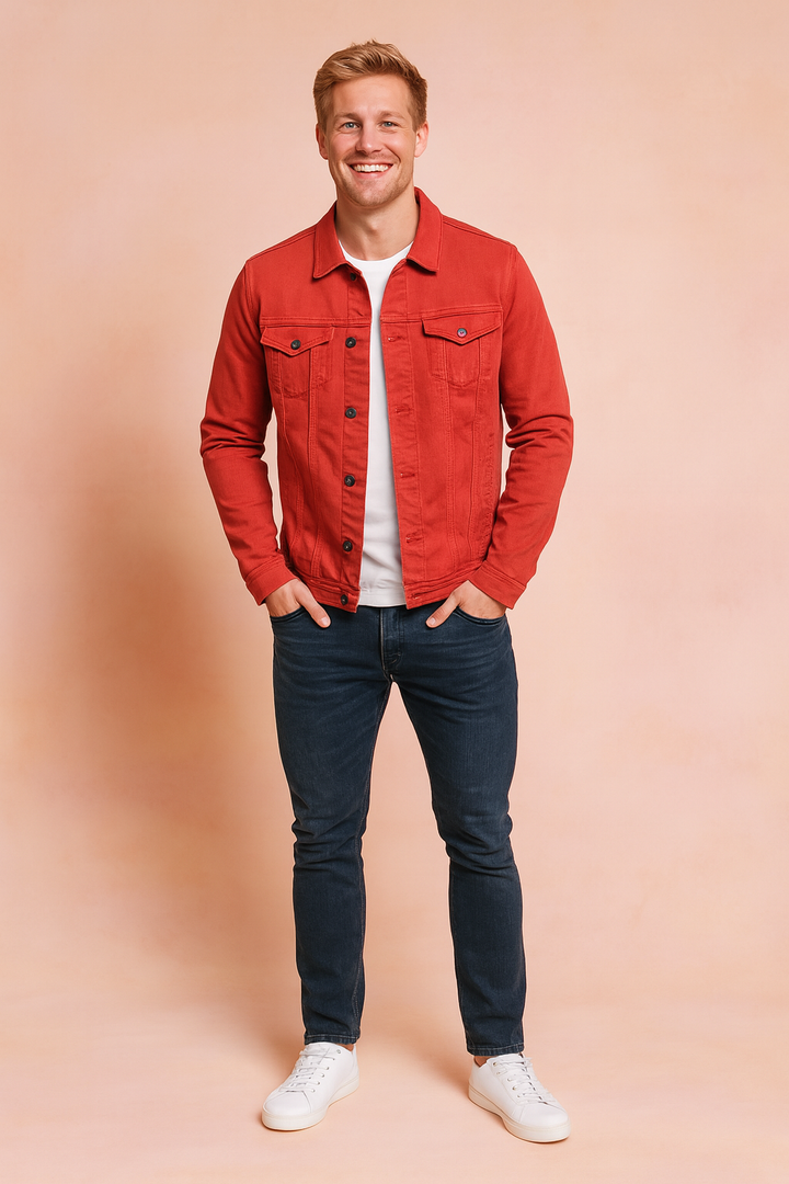 Contemporary men's casual button jacket, urban style, perfect for versatile everyday wear & layering.