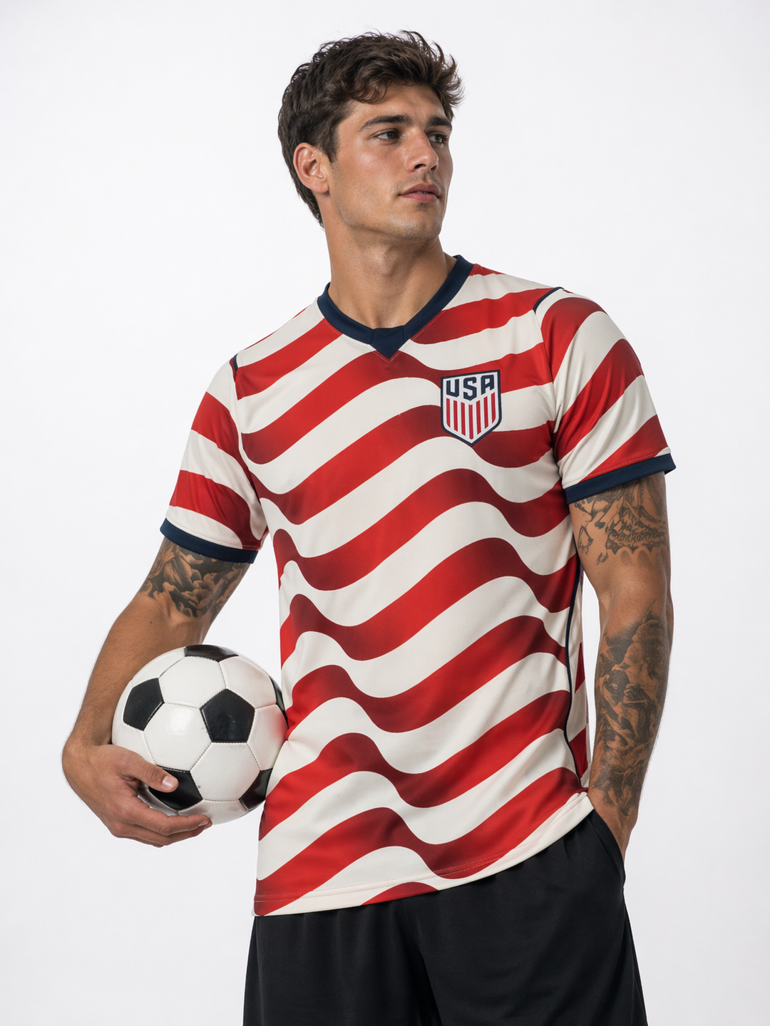 Men's USA Soccer Jersey for World Cup 2026, fan edition. Official Team USA football shirt, perfect for game day fanwear.