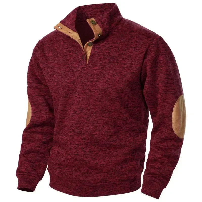 Men's V-neck sweatshirt in grey for casual outdoor style. Comfortable activewear, perfect for spring & autumn.