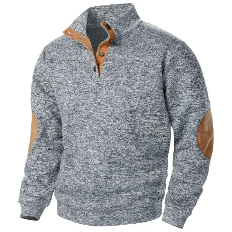 Soft men's V-neck sweatshirt, ideal for comfort & versatile activewear. Great for outdoor spring/autumn style.