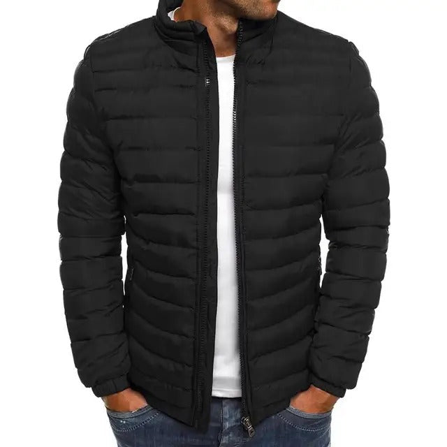 Men's versatile mid-season jacket with stand-up collar, perfect lightweight outerwear for everyday casual style.