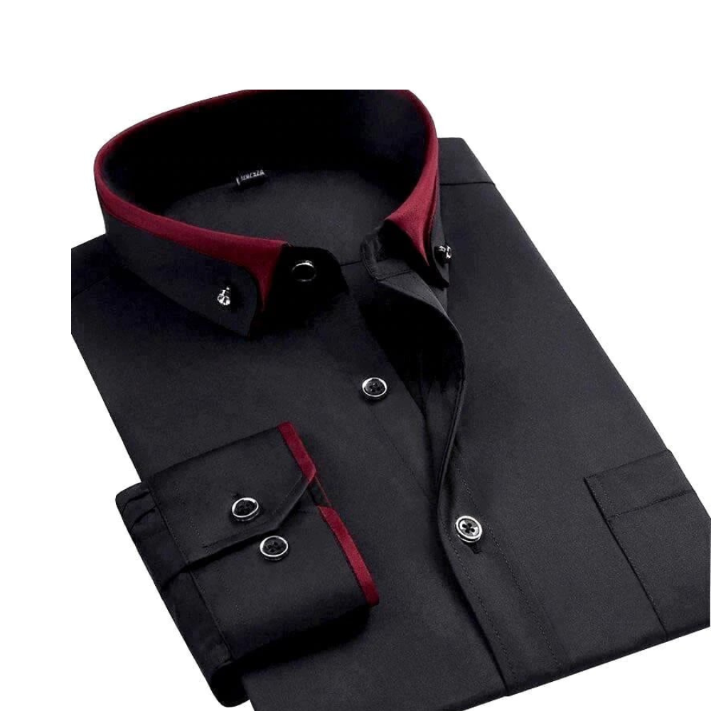 Men's Victor long-sleeve shirt for elegant, comfortable wear. Versatile collared shirt, ideal for casual or formal men's fashion.