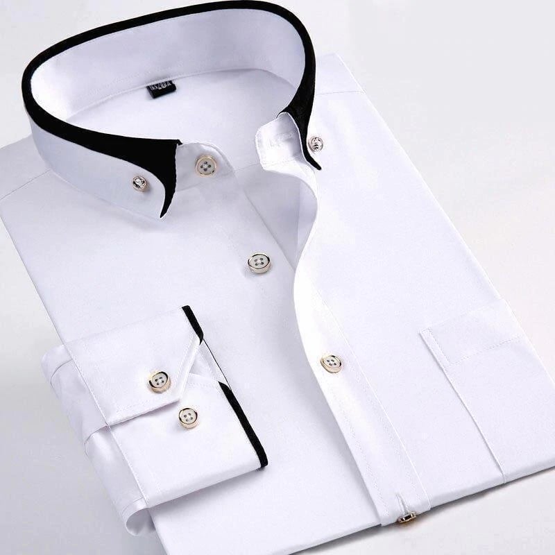 Trendy men's Victor long-sleeve shirt. Stylish collared dress shirt for modern men's fashion & everyday comfort.