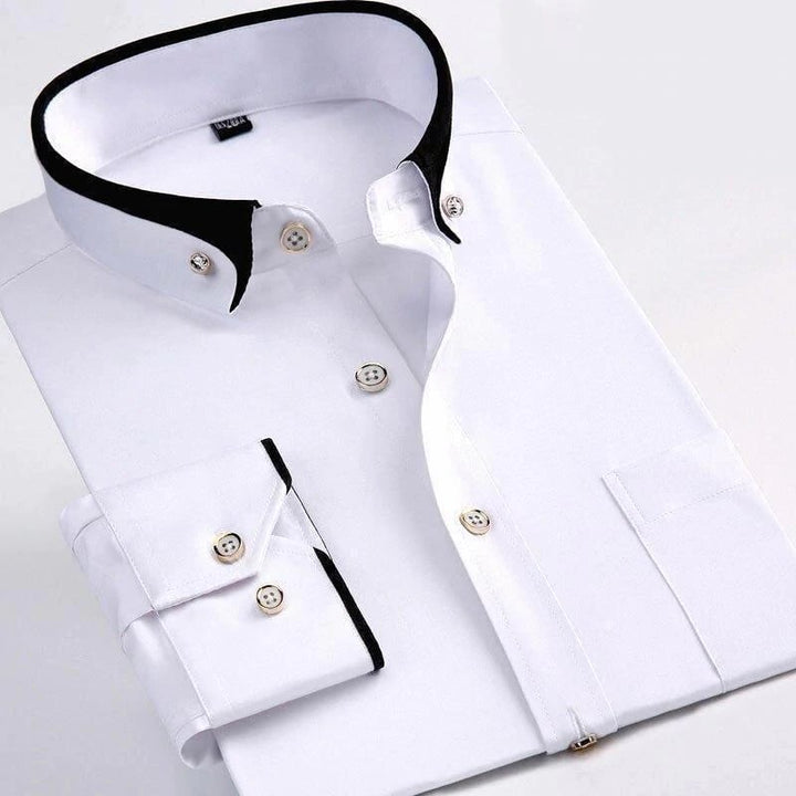 Trendy men's Victor long-sleeve shirt. Stylish collared dress shirt for modern men's fashion & everyday comfort.