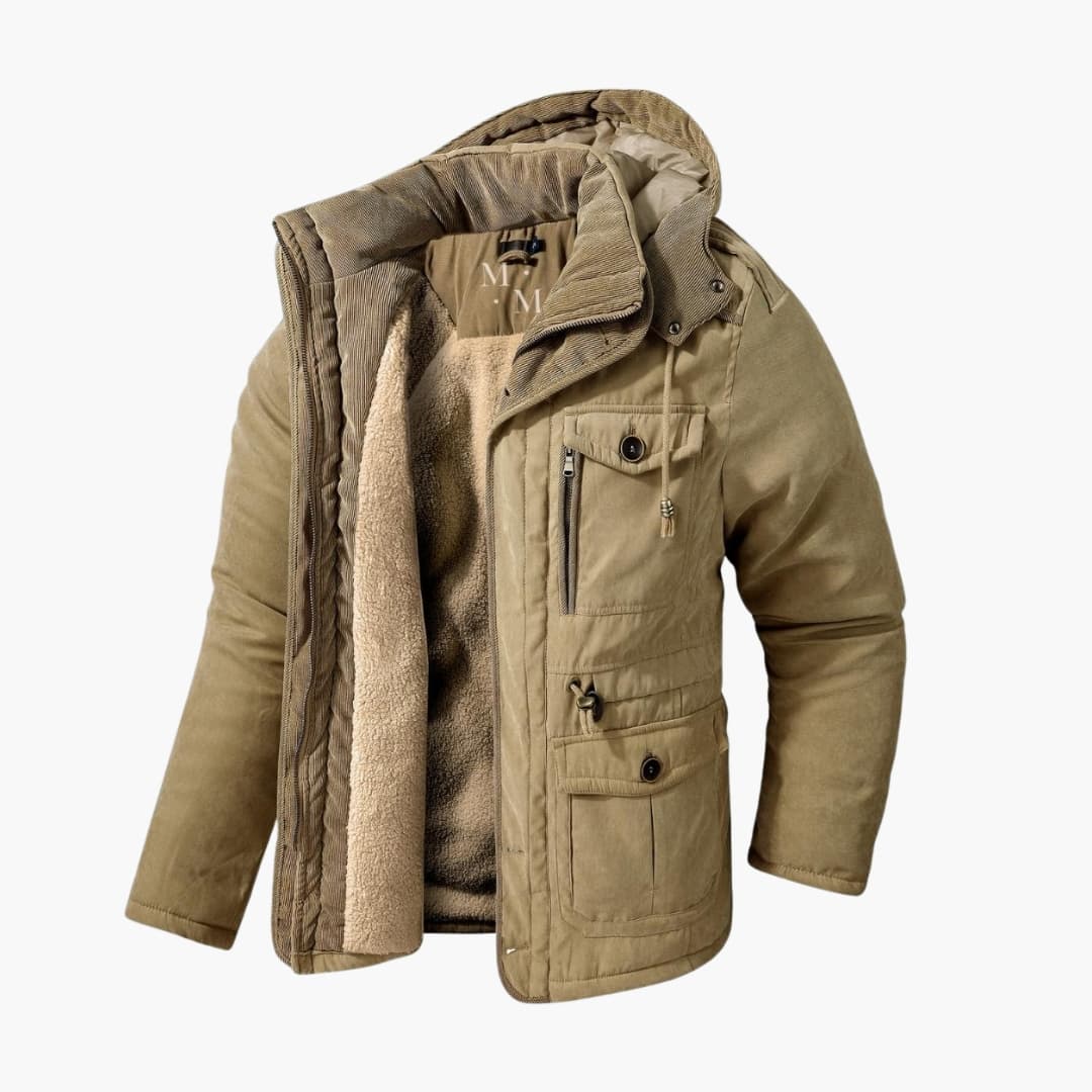 Casual men's hooded winter jacket, perfect for daily wear in cold weather. Provides comfort and warmth for versatile outerwear.