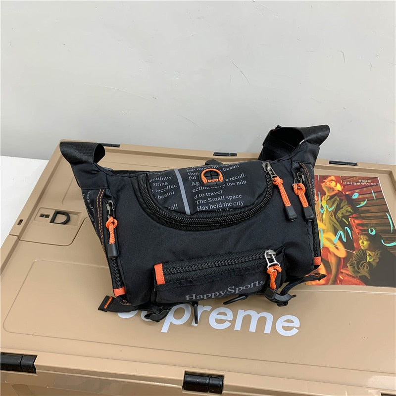 Men's water-resistant sling bag for versatile travel & outdoor use.