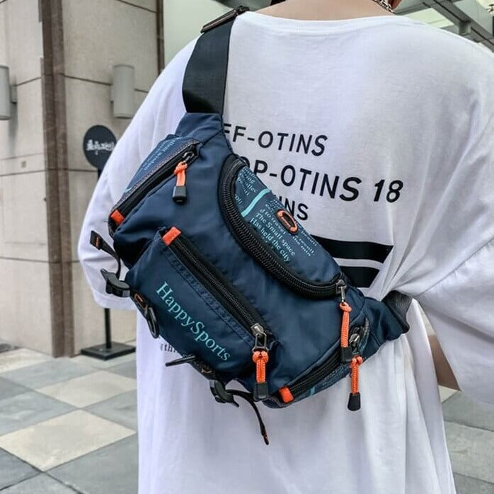 Men's water-resistant multi-way bag, perfect for travel, hiking, & daily use.