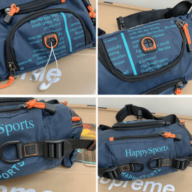 Outdoor men's waist pack, water-resistant, perfect for hiking and exploration.