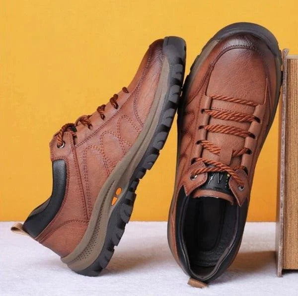 Men's non-slip waterproof comfort shoes for safe outdoor walking. Durable, orthopedic support for everyday wear.