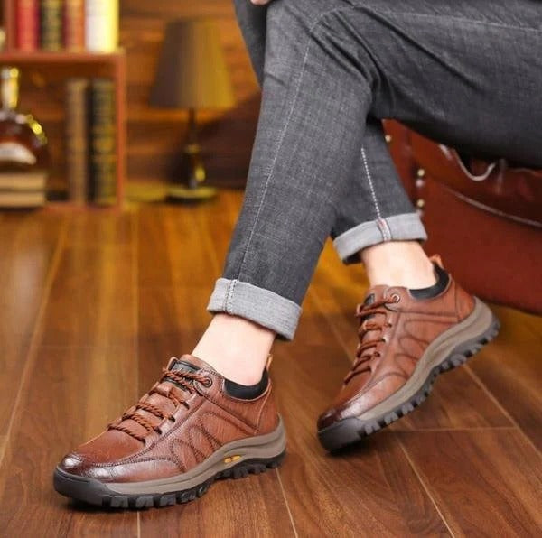 "Smooth Walk" men's waterproof shoes for ultimate comfort. Orthopedic support, non-slip sole, durable for all day.