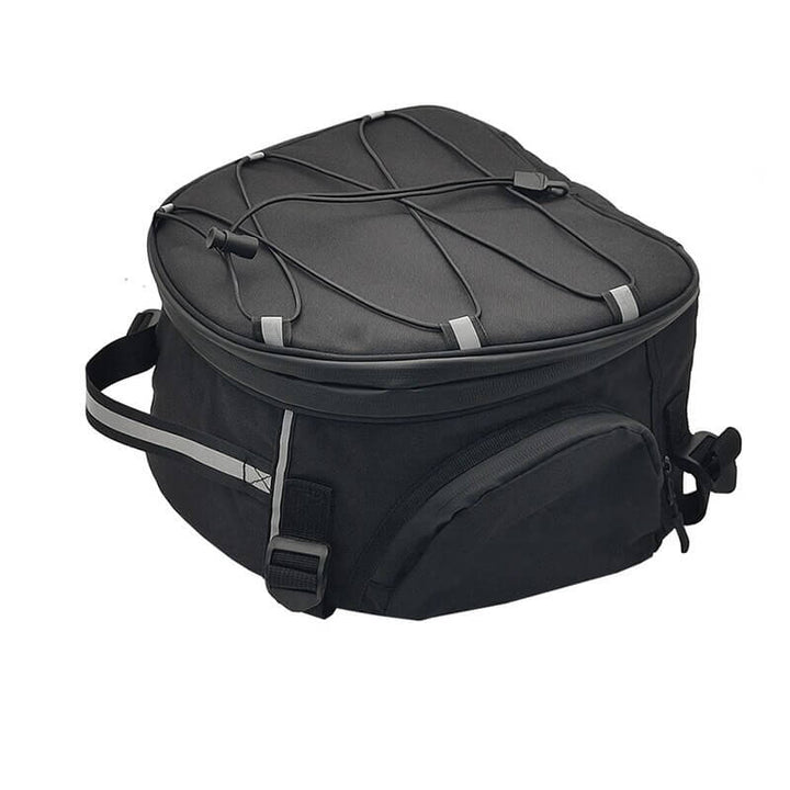 Men's & Women's water-resistant motorcycle gear bag with multiple compartments for helmet, boots & apparel. Durable rider luggage.