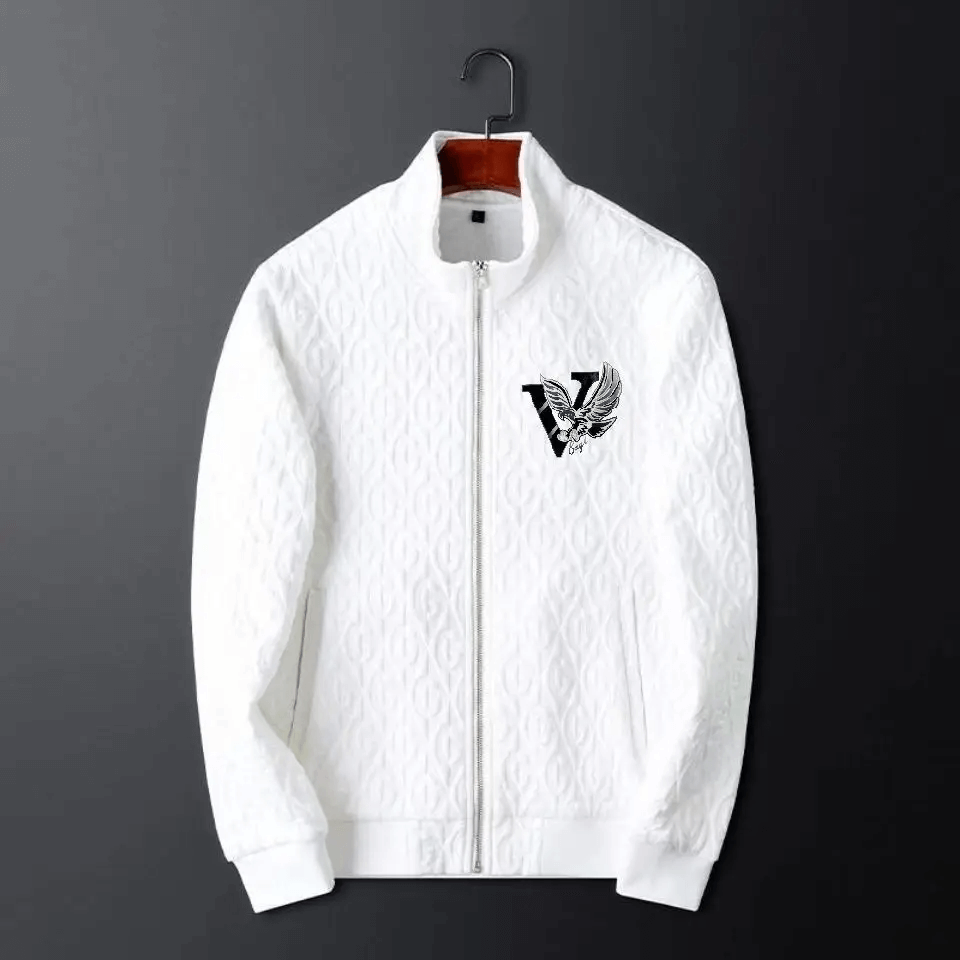 Men's cable-knit tracksuit set, full-zip jacket, drawstring pants, elegant and comfortable design, ideal for casual wear.