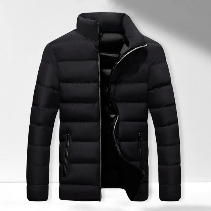 Men's casual quilted puffer jacket, lightweight insulated, autumn/winter coat in versatile colors with chic quilted design.