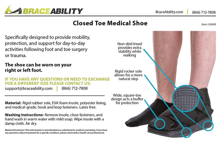 Men's Closed Toe Walking Shoe for Post - Surgery & Recovery - Lexians