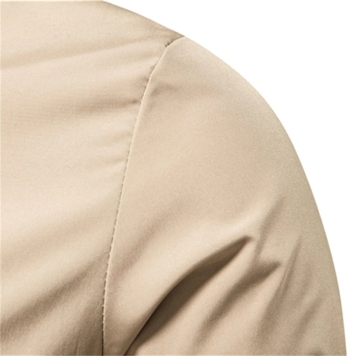 "Men's lightweight summer bomber jacket with ribbed cuffs, zip closure, sleek design in green, ideal for casual or evening we