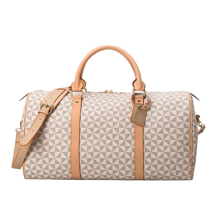 Men's premium travel bag; stylish, durable handbag with sleek design; ample compartments for travel essentials; sophisticated