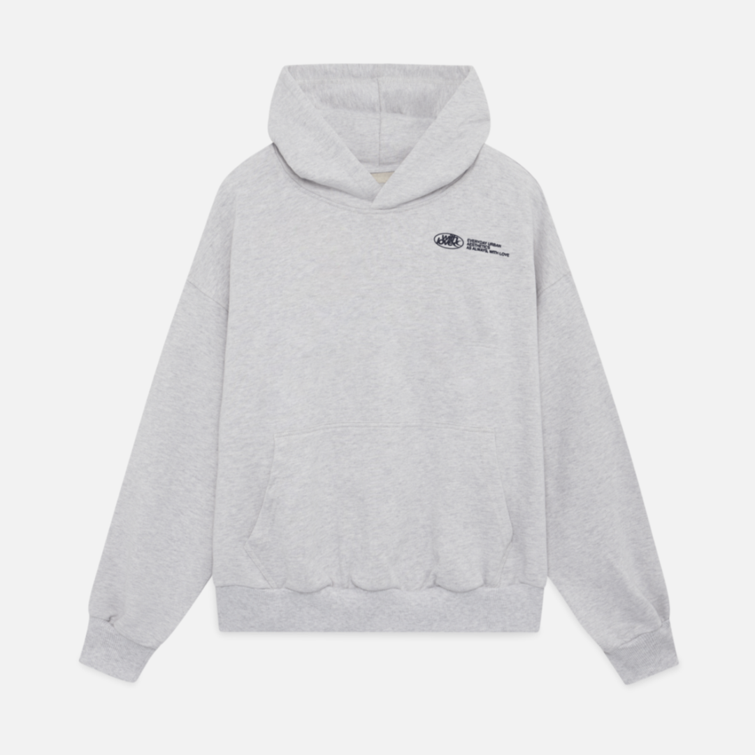 "Men's winter hoodie front view in grey, showing modern design and cozy fit. Perfect for staying warm and stylish."