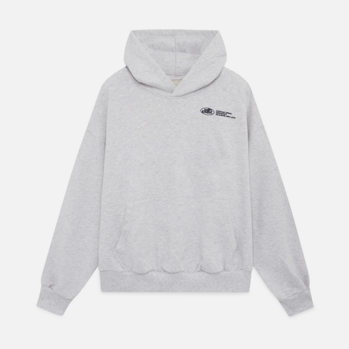 "Men's winter hoodie front view in grey, showing modern design and cozy fit. Perfect for staying warm and stylish."