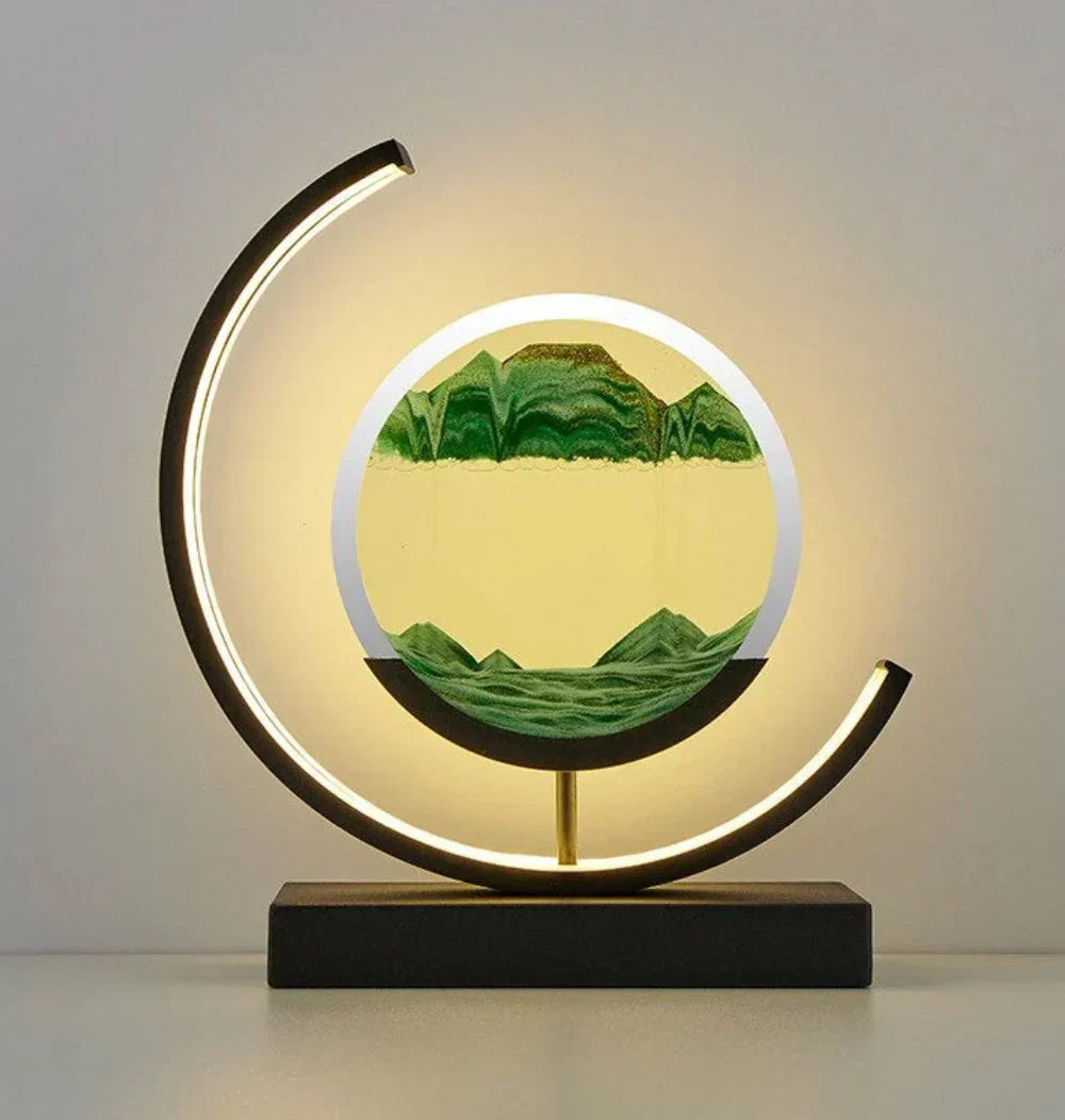 Mesmerizing Sand Landscape Moving Art Lamp, creating serene, ever-changing patterns for relaxing home decor.