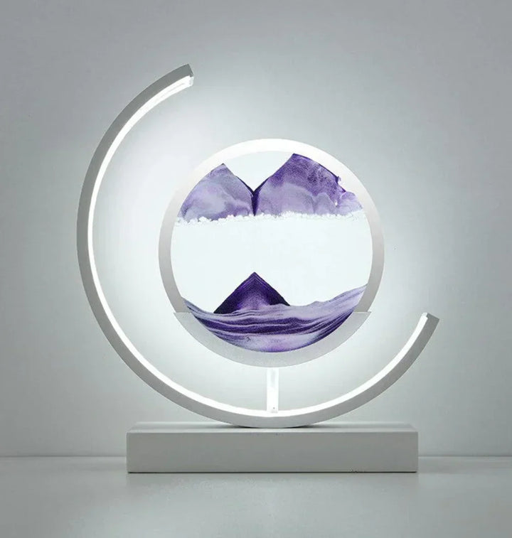 Zen decor sand lamp, a meditation moving art piece providing calming light for ultimate relaxation & stress relief.