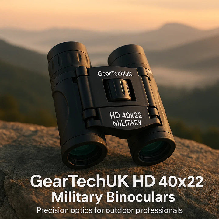 Compact 40x22 HD binoculars, perfect for travel, hiking, and birdwatching on outdoor adventures.