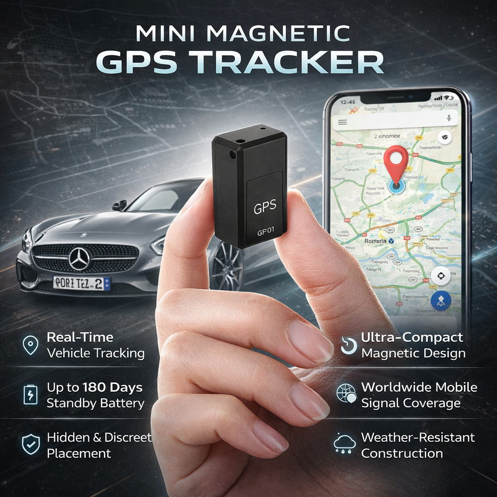 Anti-theft GPS Tracker, mini magnetic device for vehicles. Offers real-time location & peace of mind.