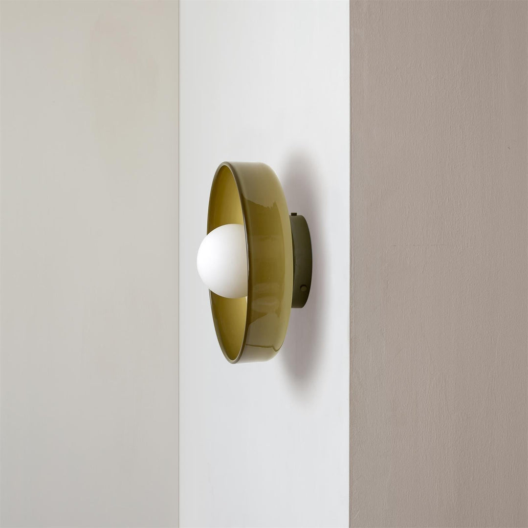 "Minimal flush mount ceiling light with frosted shade, sleek finish, offers soft illumination; ideal for modern and tradition