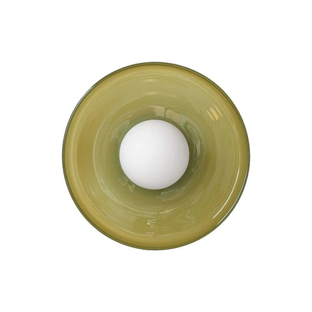"Minimal flush mount ceiling light with frosted shade, sleek finish, offers soft illumination; ideal for modern and tradition