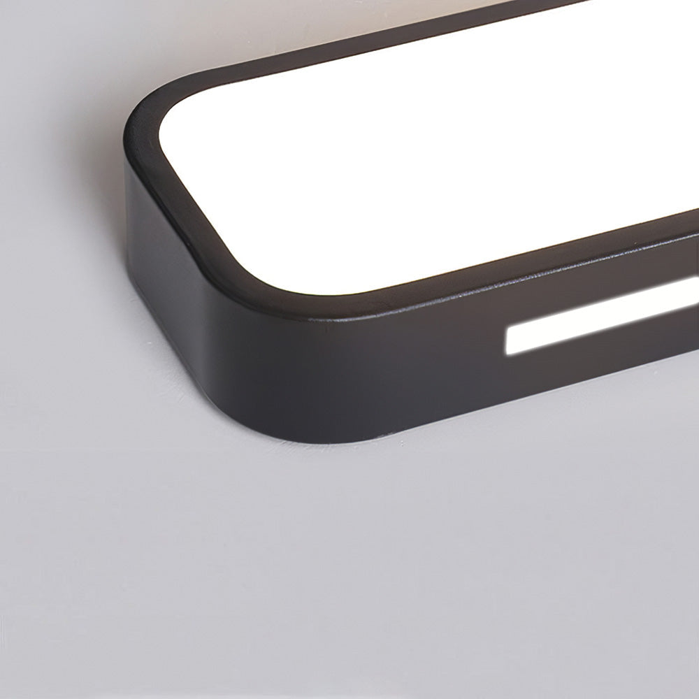 "Minimalist Nordic long LED ceiling light with sleek black finish and modern design for elegant interior lighting"