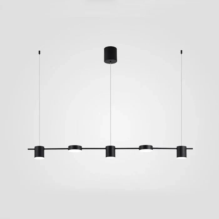 Black finish AuraDrum drum pendant light, perfect LED lighting for a dining room.