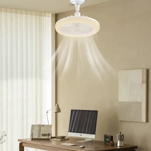 Stylish modern ceiling fan with sleek design, powerful yet quiet cooling, and energy-saving LED illumination.